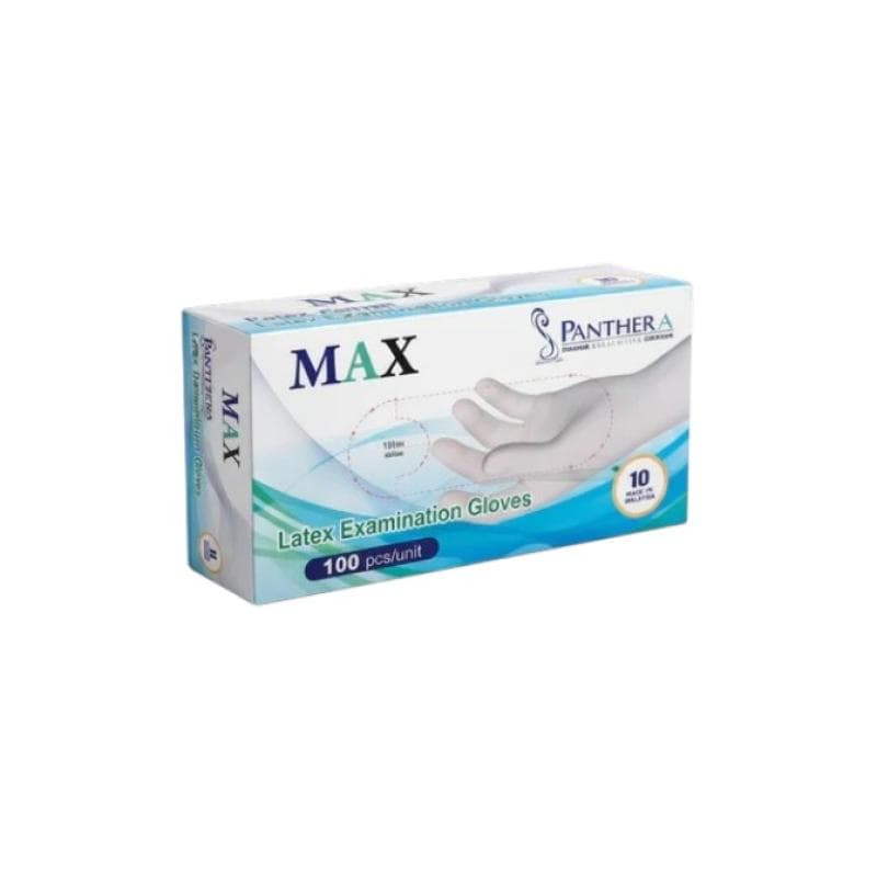 Max Latex Examination Gloves Powdered Medium White